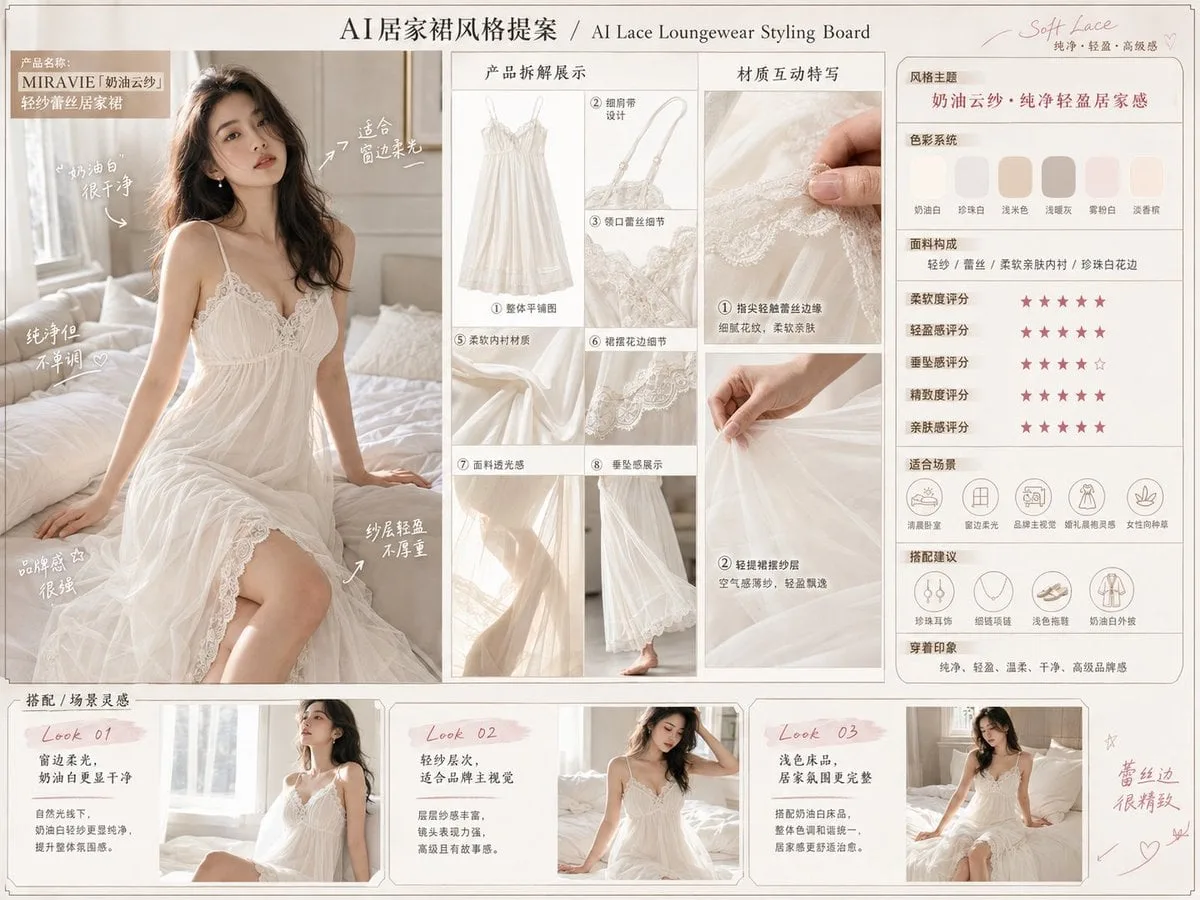 Please generate a Chinese version of the "AI Lace Home Dress Style Pr…