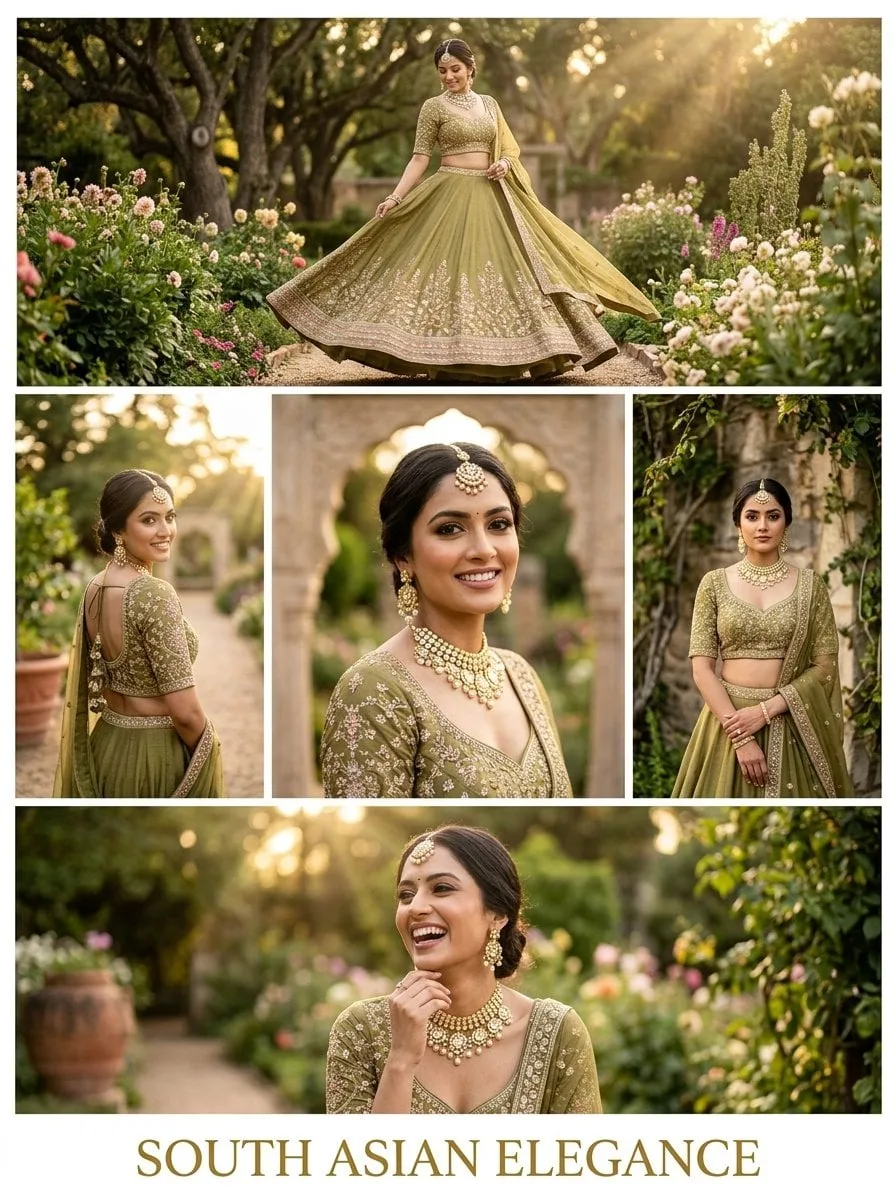 Elegant multi-frame portrait poster of a stunning young S...
