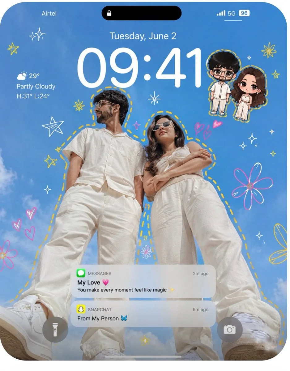Create an ultra-realistic iPhone lockscreen wallpaper.