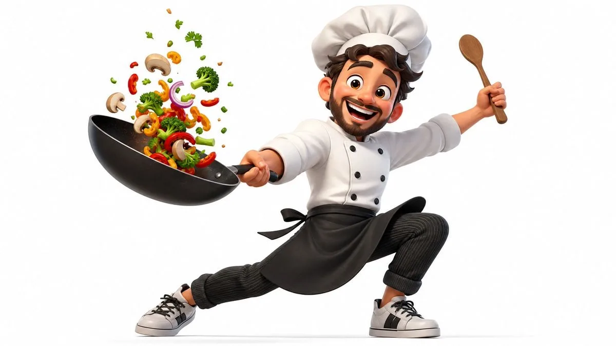 Vibrant 3D cartoon render of [Subject] in a dynamic pose,...