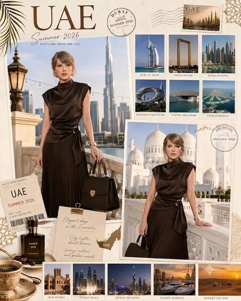 Create an ultra-detailed luxury travel scrapbook collage ...