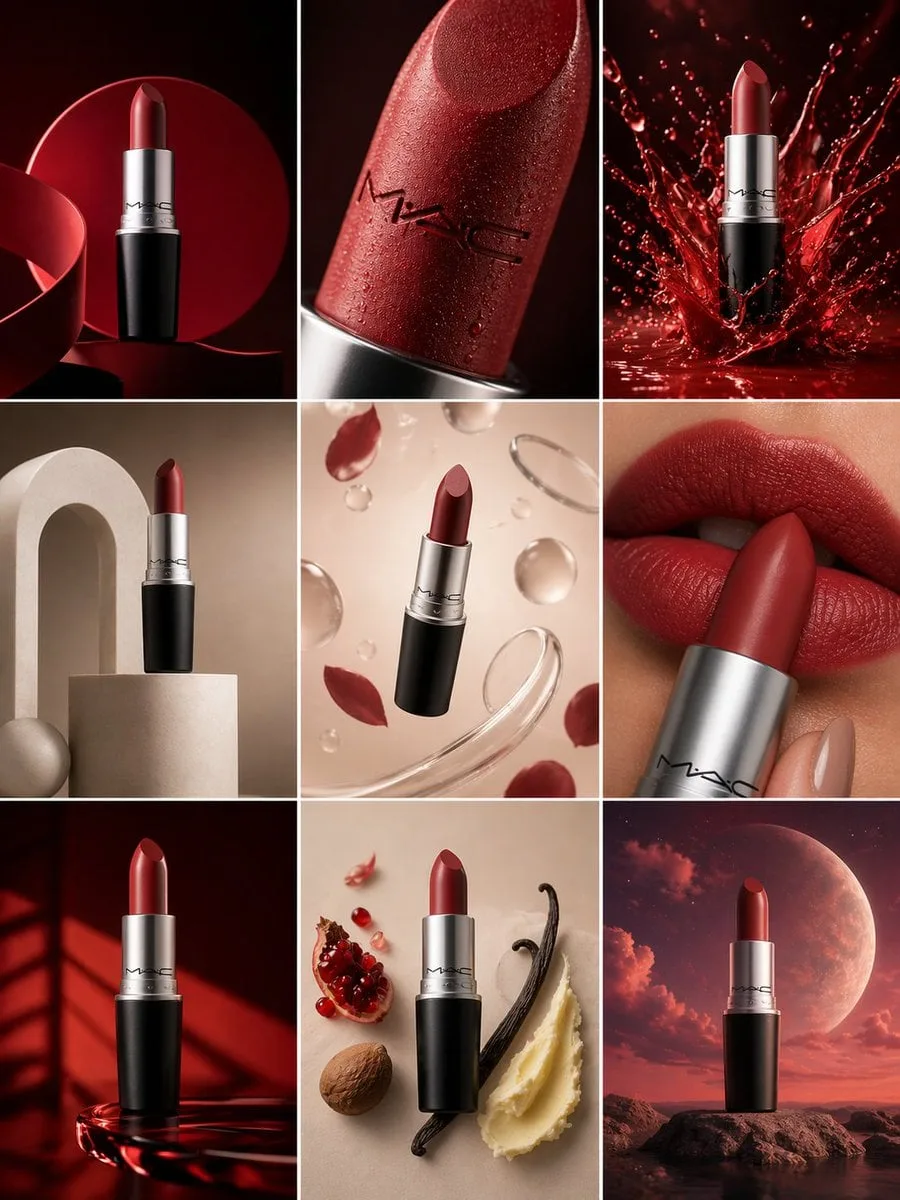 Generate a 3×3 image grid (3:4 aspect ratio) for a luxury...