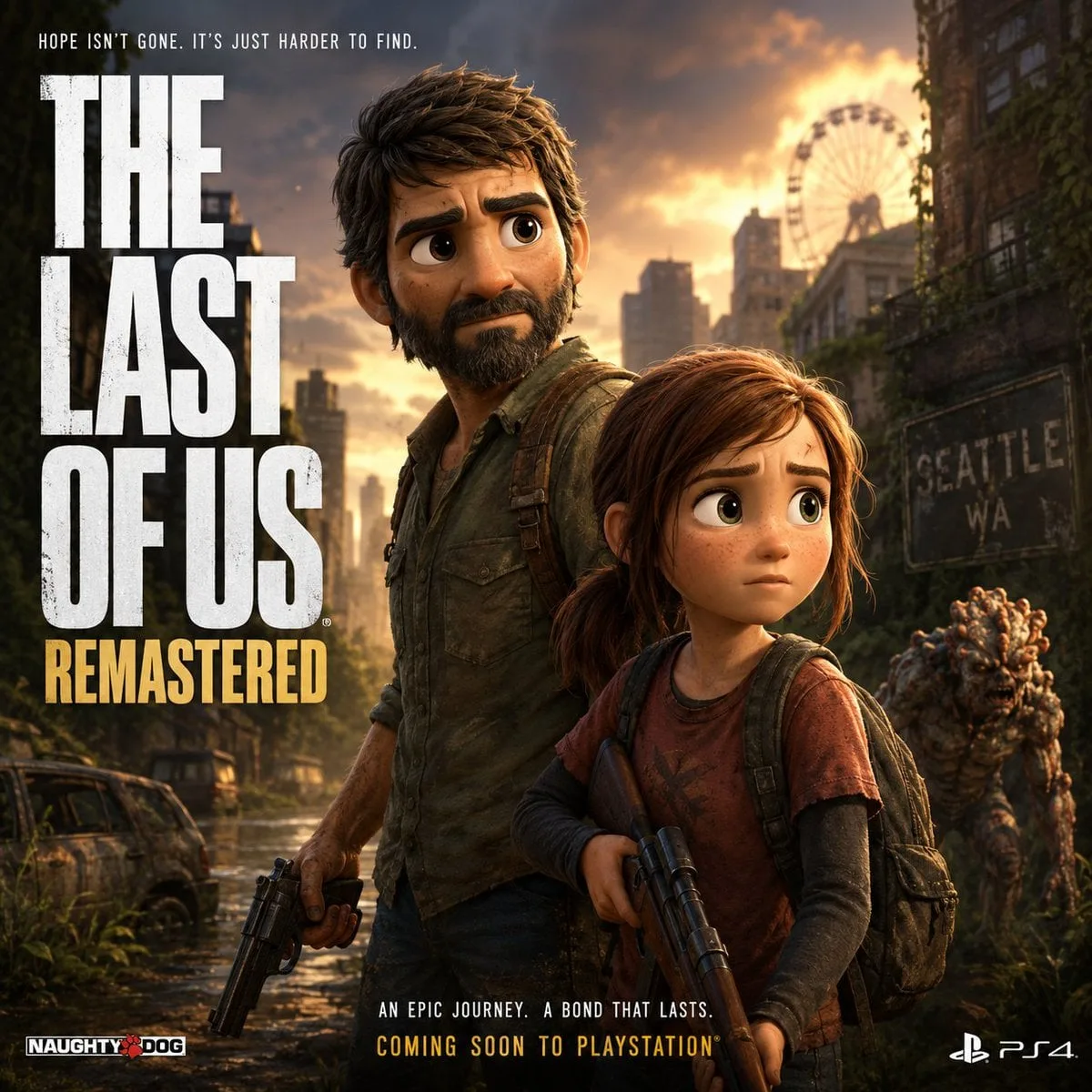 Pixar-style movie poster reimagining of the video game [V...