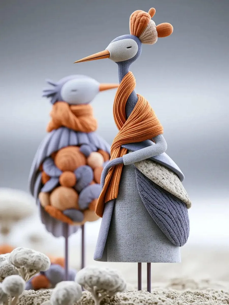 "A whimsical handcrafted textile sculpture of [Object], c...