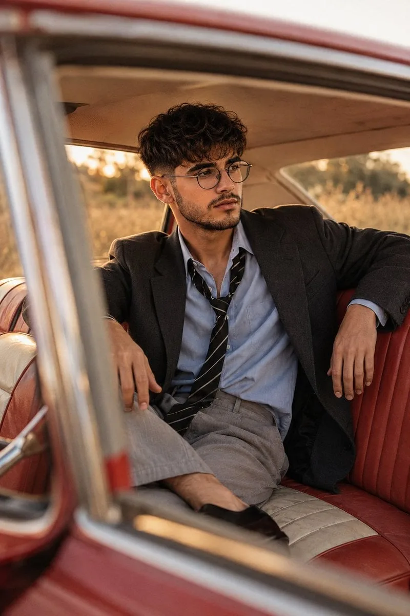 A lifestyle portrait of a stylish young man a refrence imag…