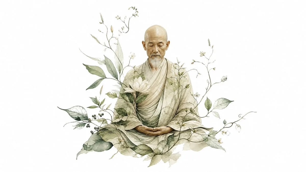 [Subject] seamlessly merging with elegant botanical leave...
