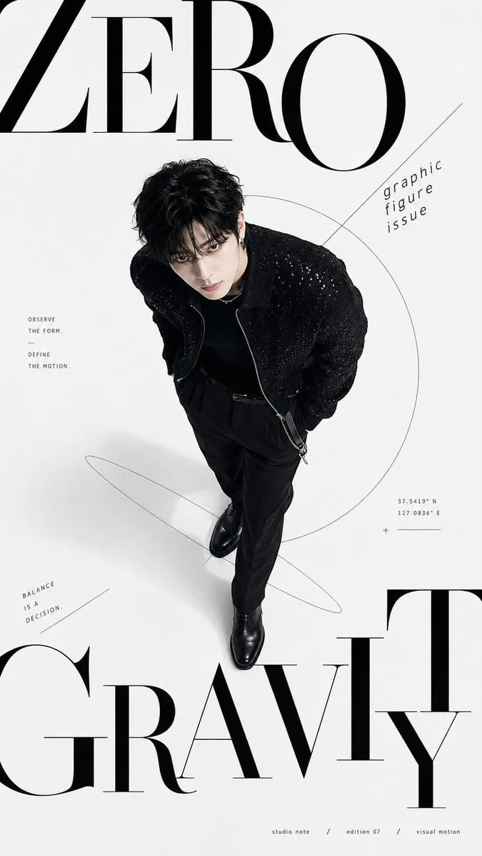 Create a high-end fashion editorial cover with strong typ...