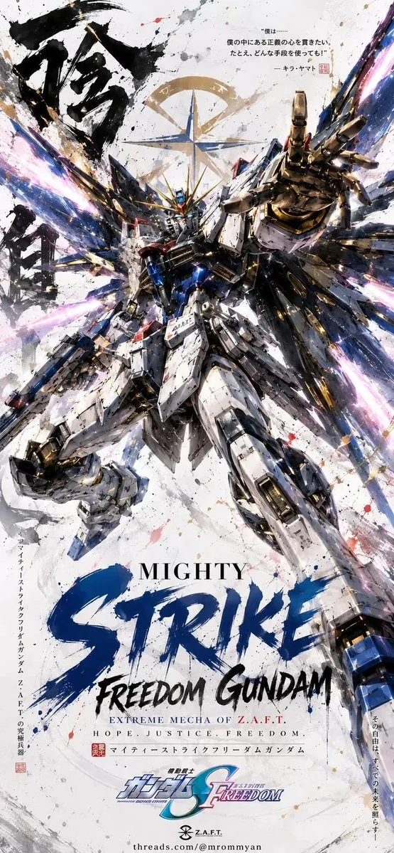 A legendary anime mecha poster featuring the [Gundam Name...