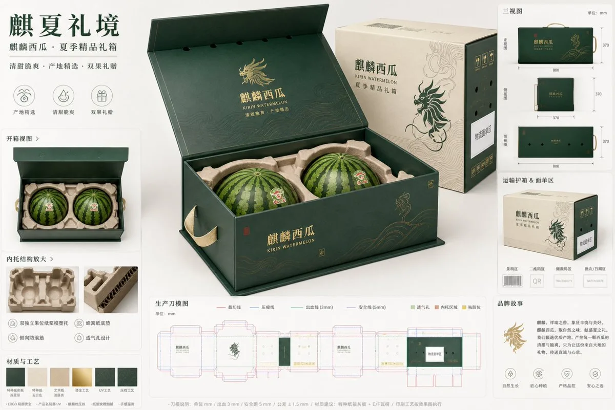 Task: Design a high-end fruit e-commerce packaging proposal…