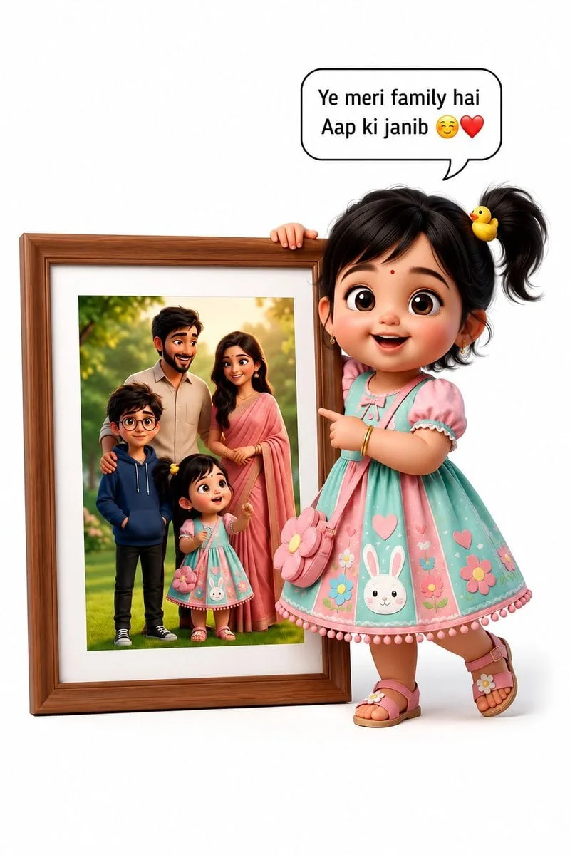 -realistic 3D Pixar-style cartoon illustration of an ador...