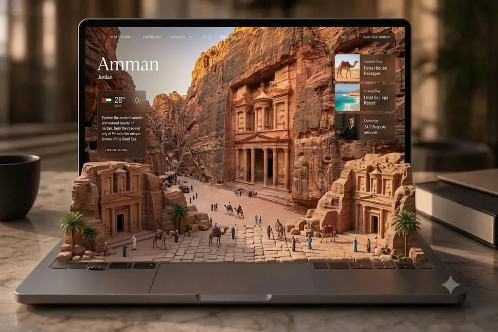 Create a high-end 3D optical illusion scene featuring a m...