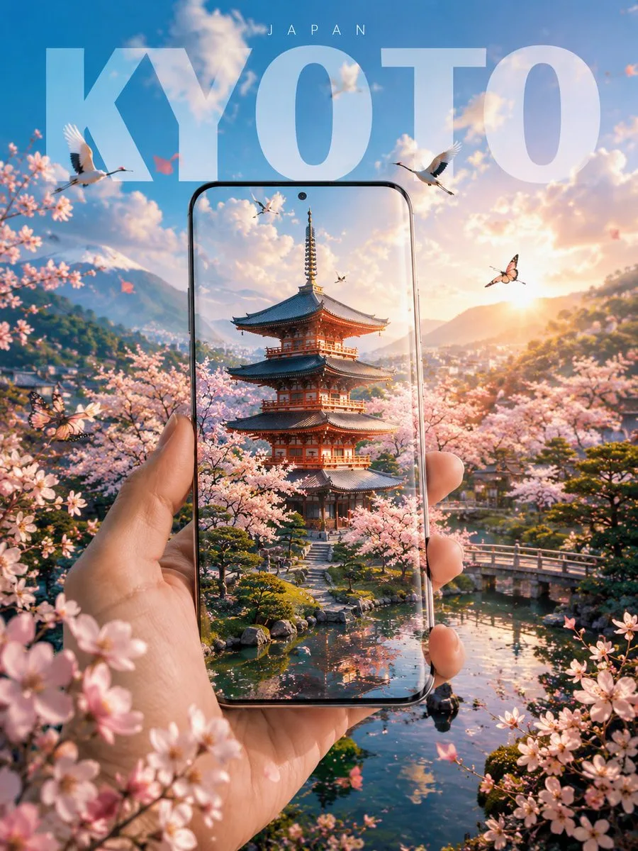 Ultra-realistic, stop-scrolling cinematic travel poster f...