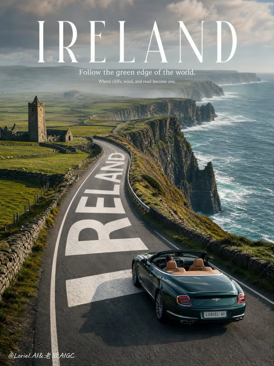 Create an ultra-premium vertical tourism campaign poster ...