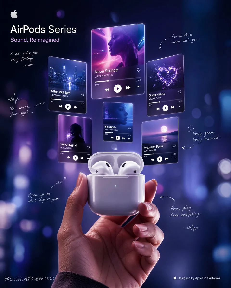 one natural hand holding the open charging case as the em...