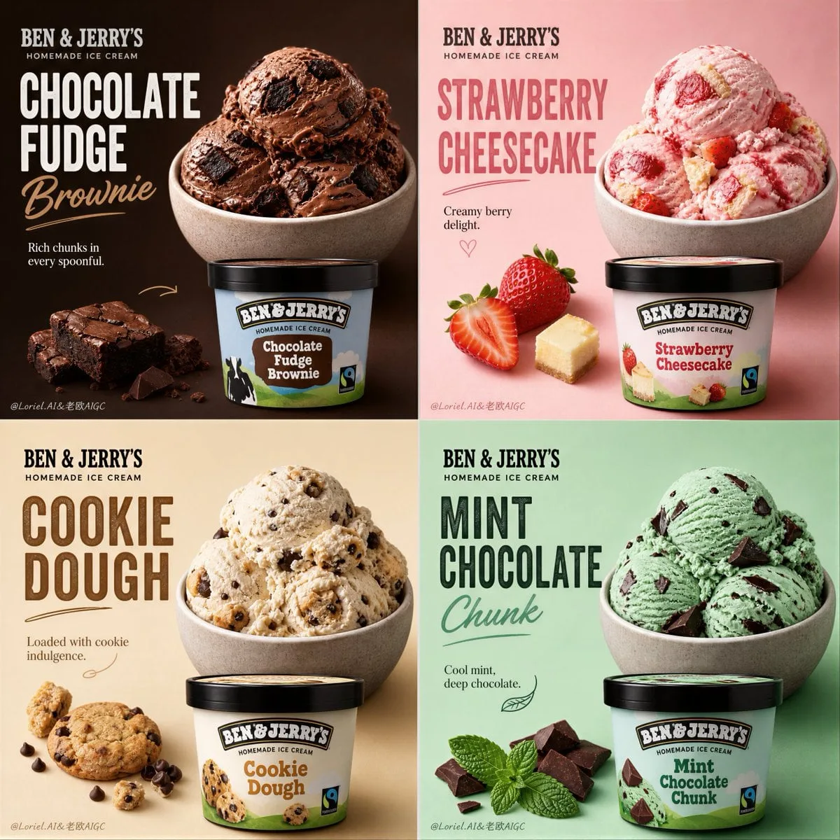 Create an ultra-premium 4-panel promotional poster for Be...