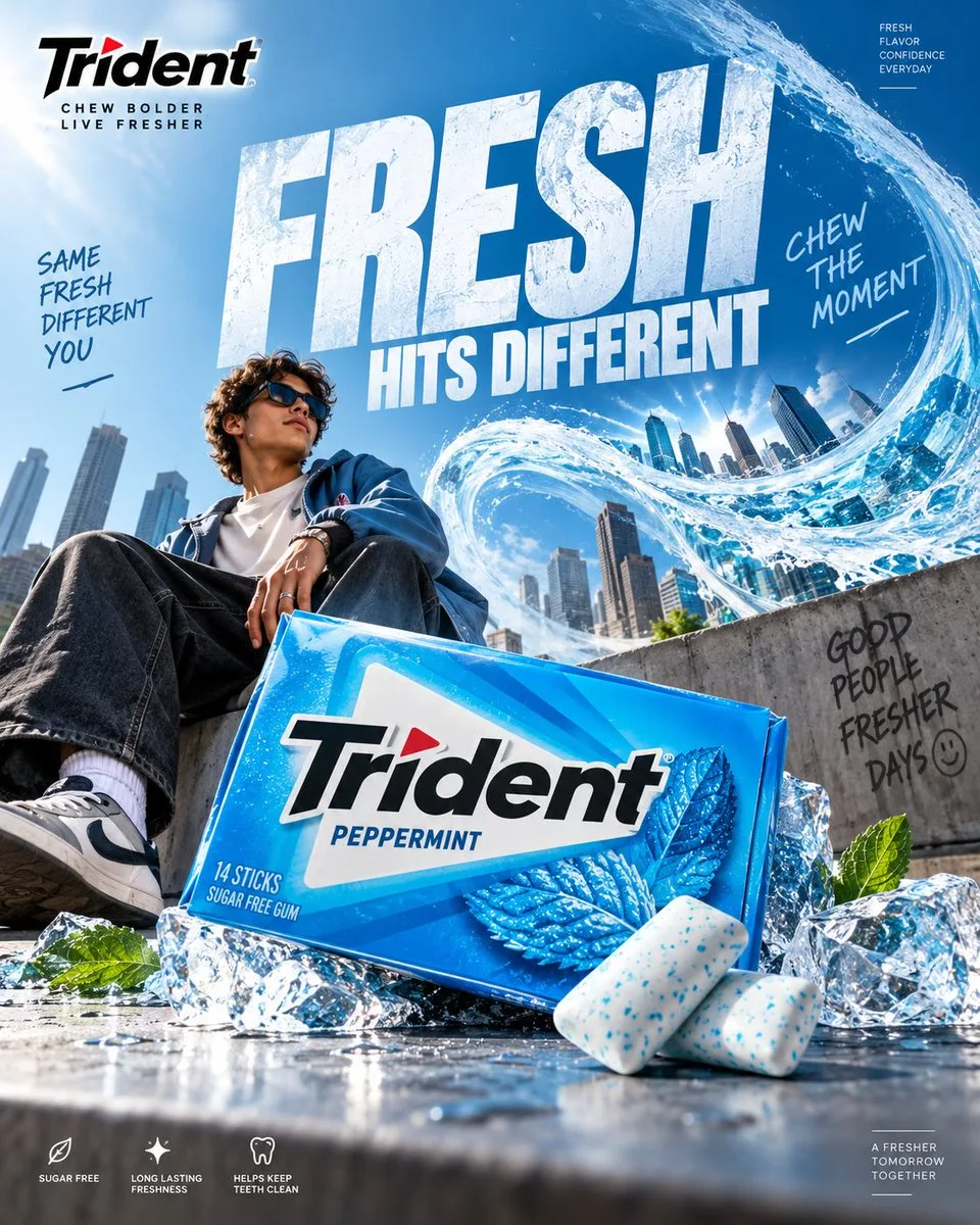 Реклама жевательной резинки Trident
