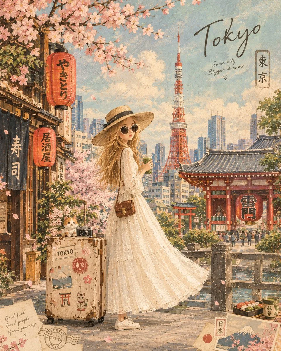 Винтажная туристическая иллюстрация