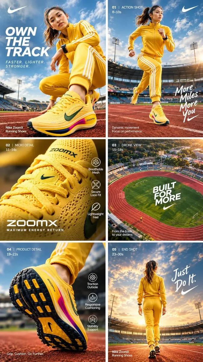 Реклама беговых кроссовок Nike