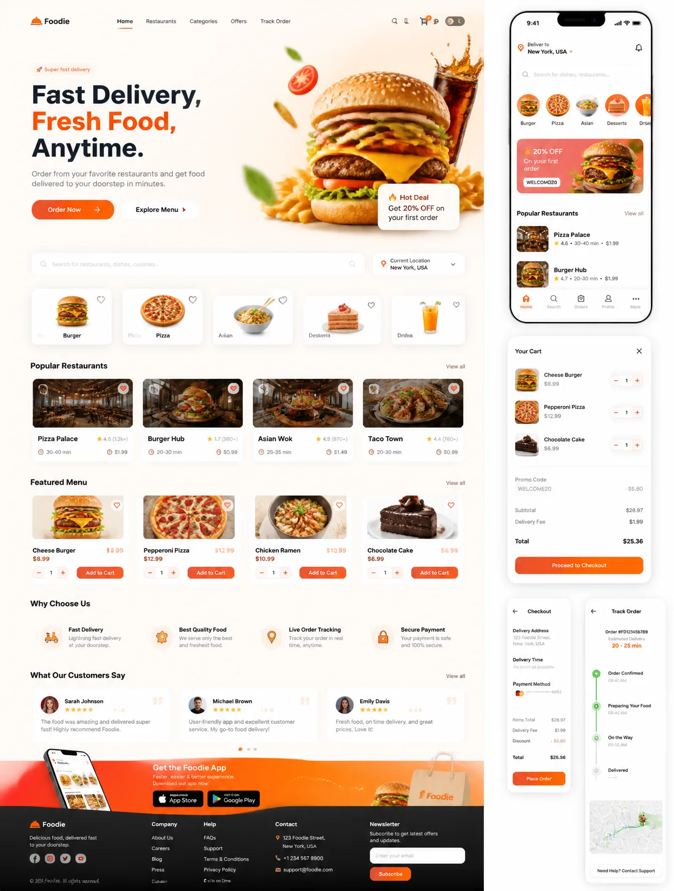 Design a modern, premium, and user-friendly Food Delivery...