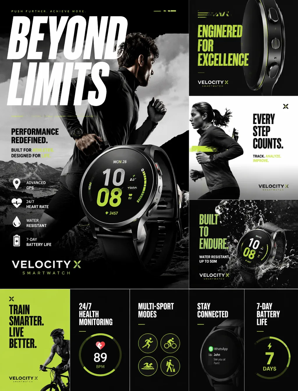 Poster collage, promotional event design, sports brand desi…