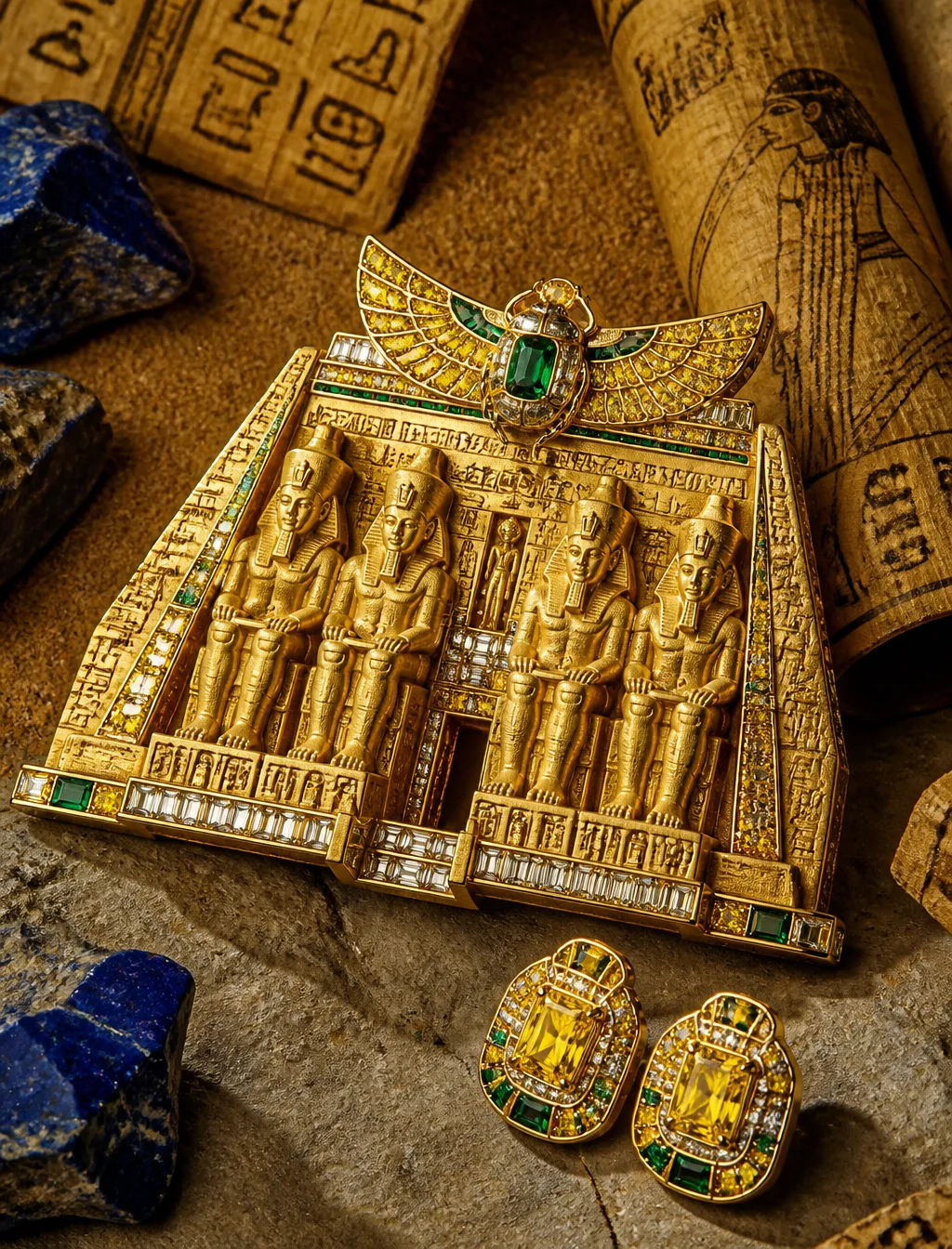 A monumental and eternal 18K yellow gold brooch meticulou...