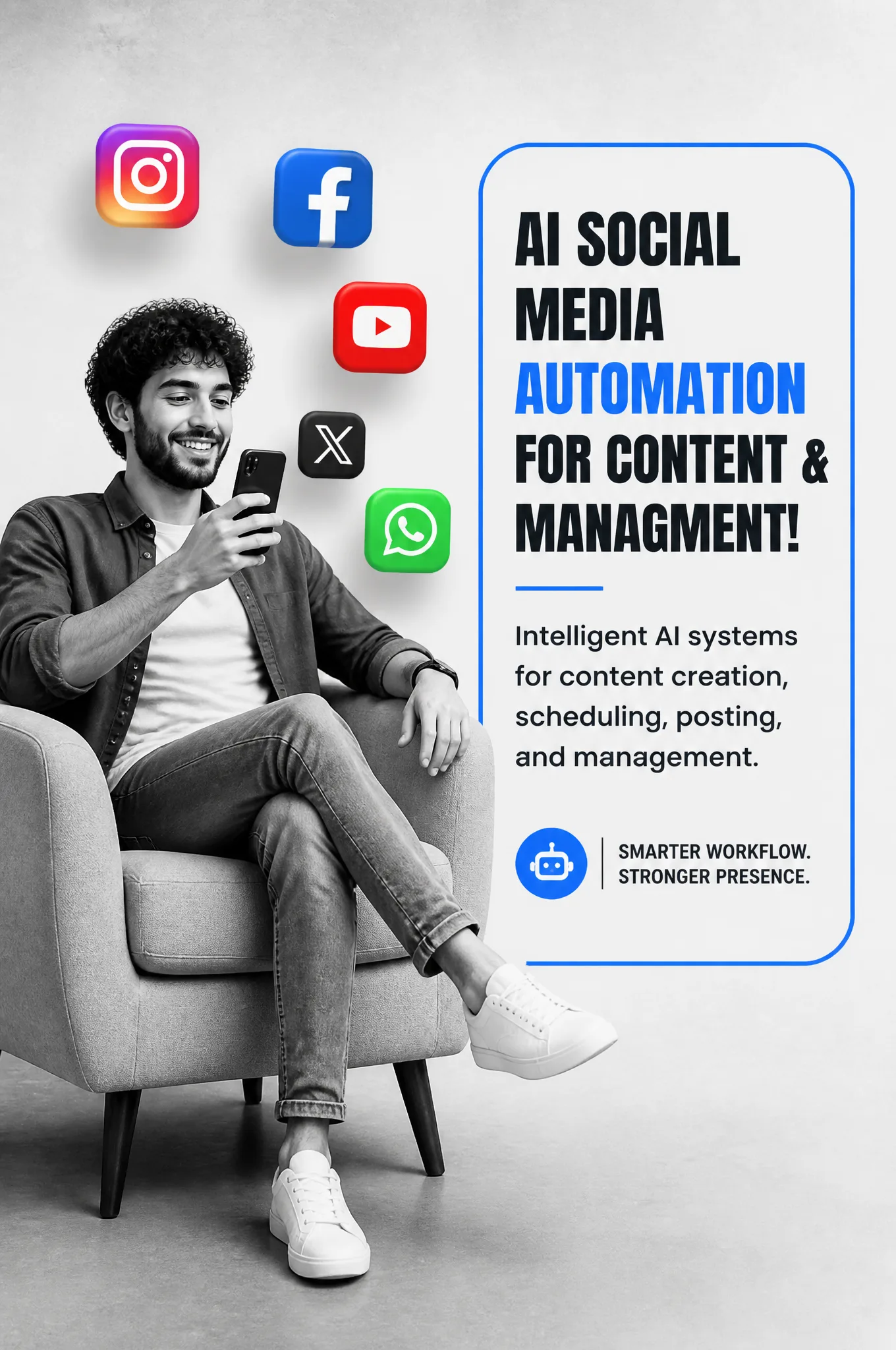 Modern, clean promotional infographic-style image with a ...