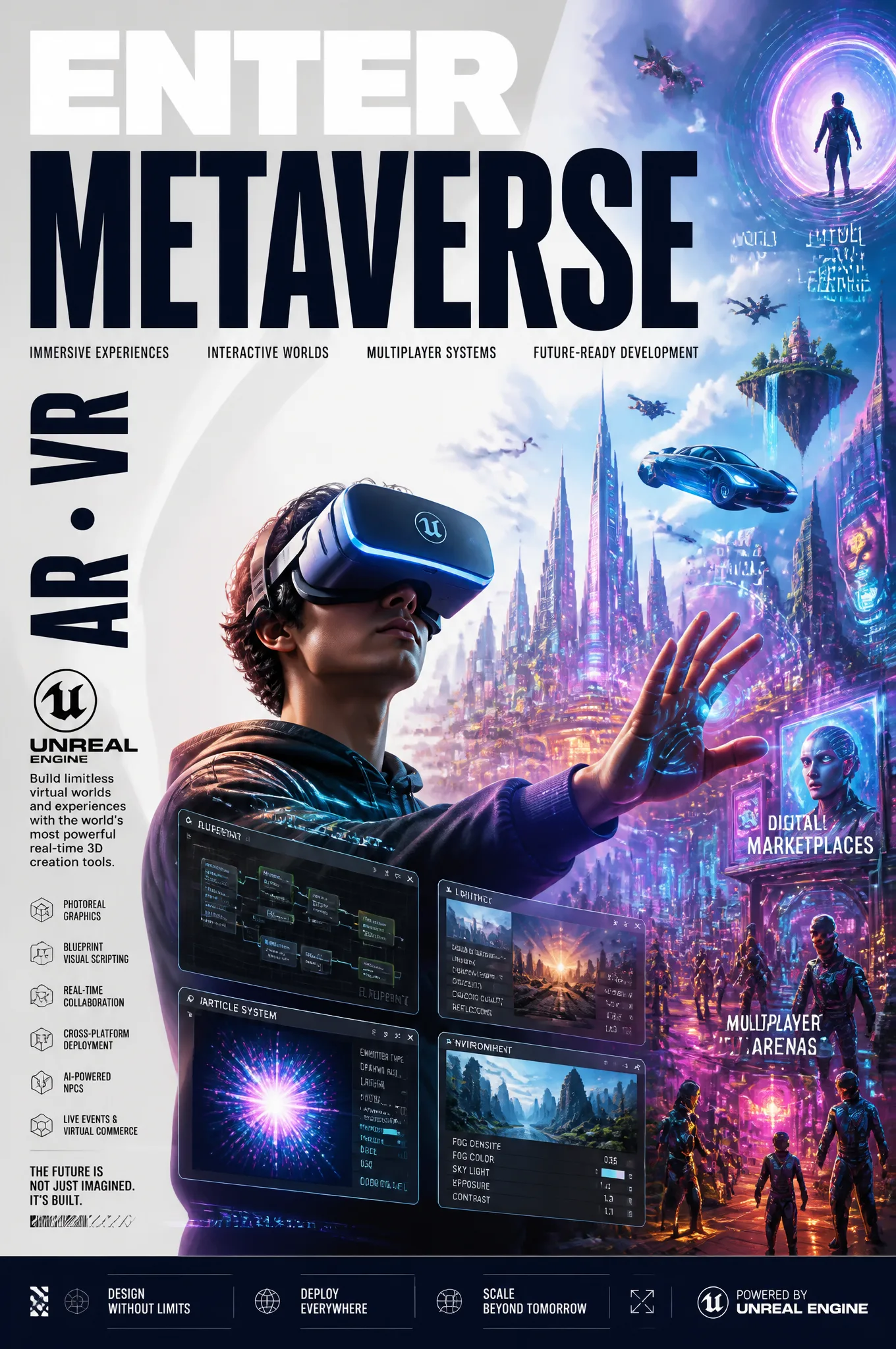 2:3 aspect ratio. Epic stylized futuristic advertising po...