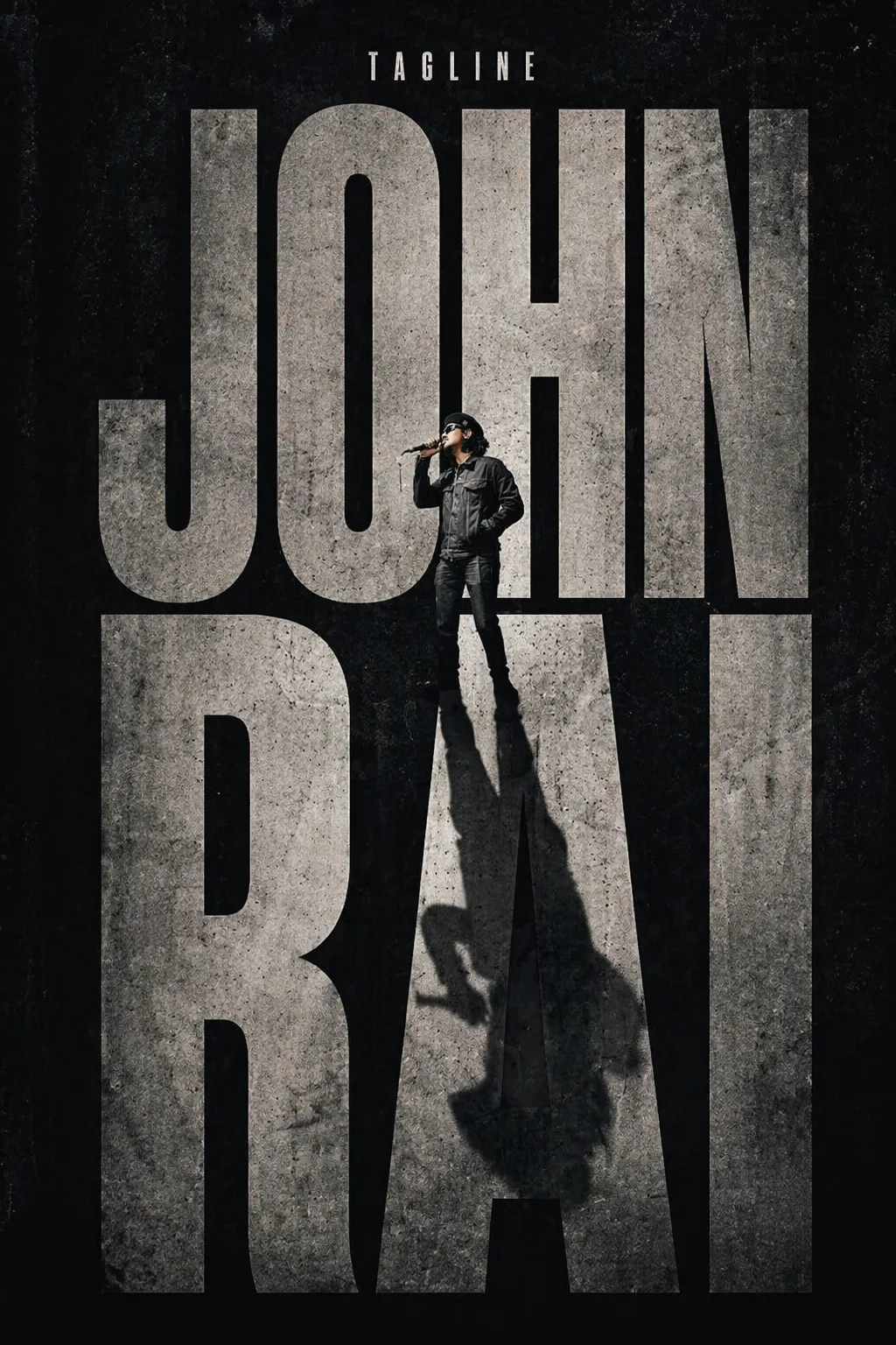 A striking minimalist cinematic poster with a solid Black...