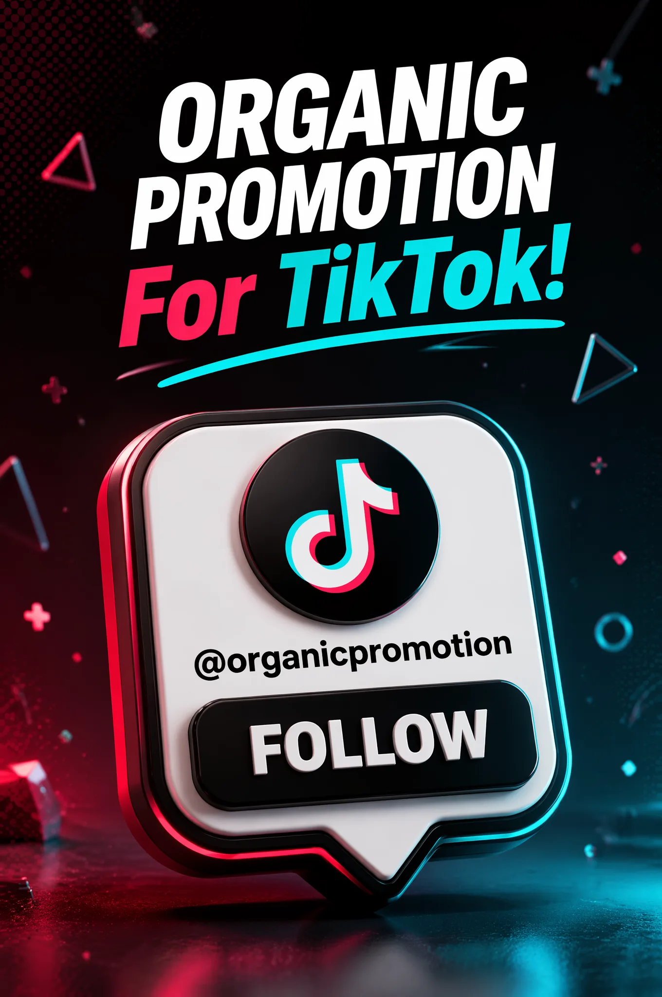 3D-промо с кнопкой подписки TikTok