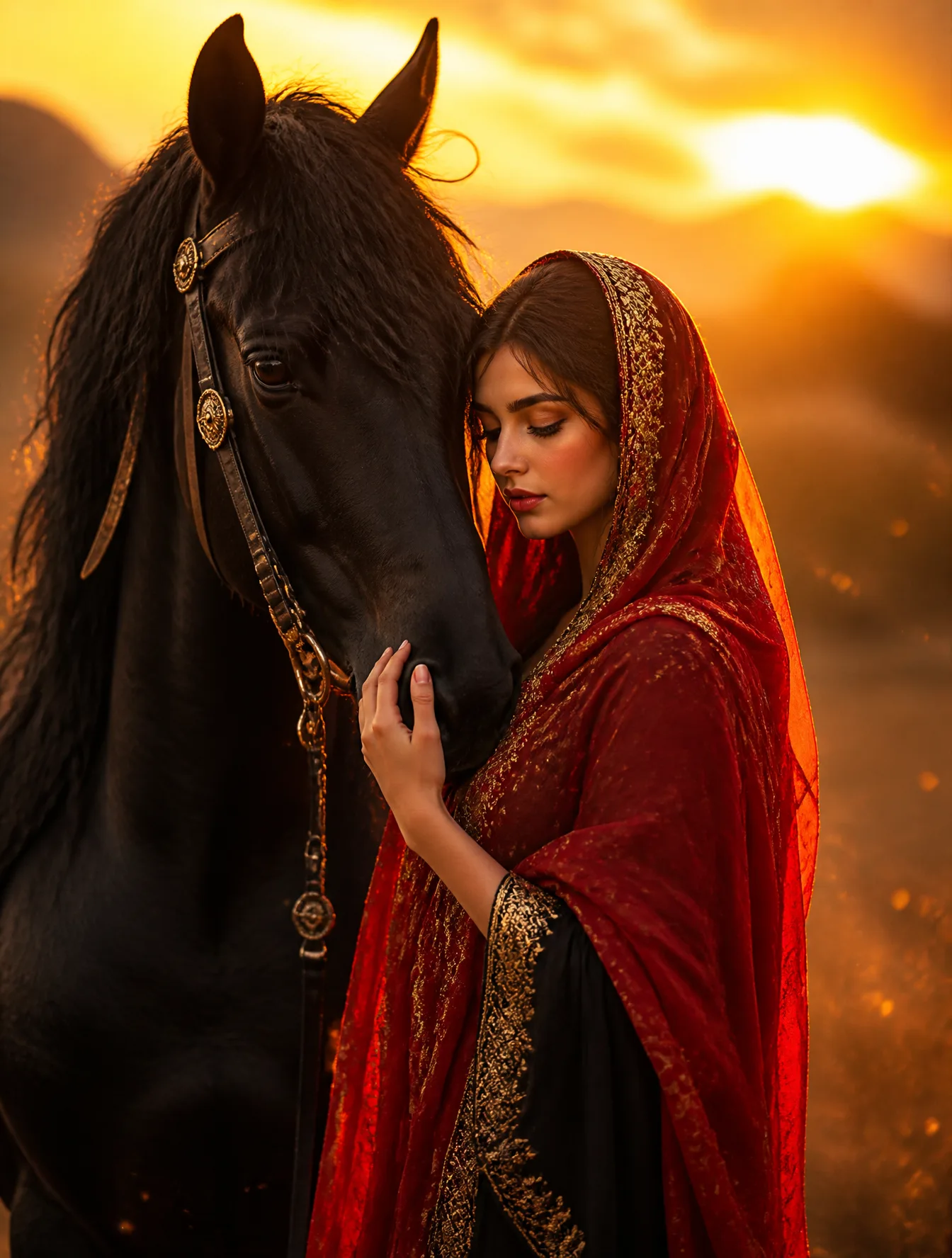A stunningly beautiful woman with a delicate face and fai...