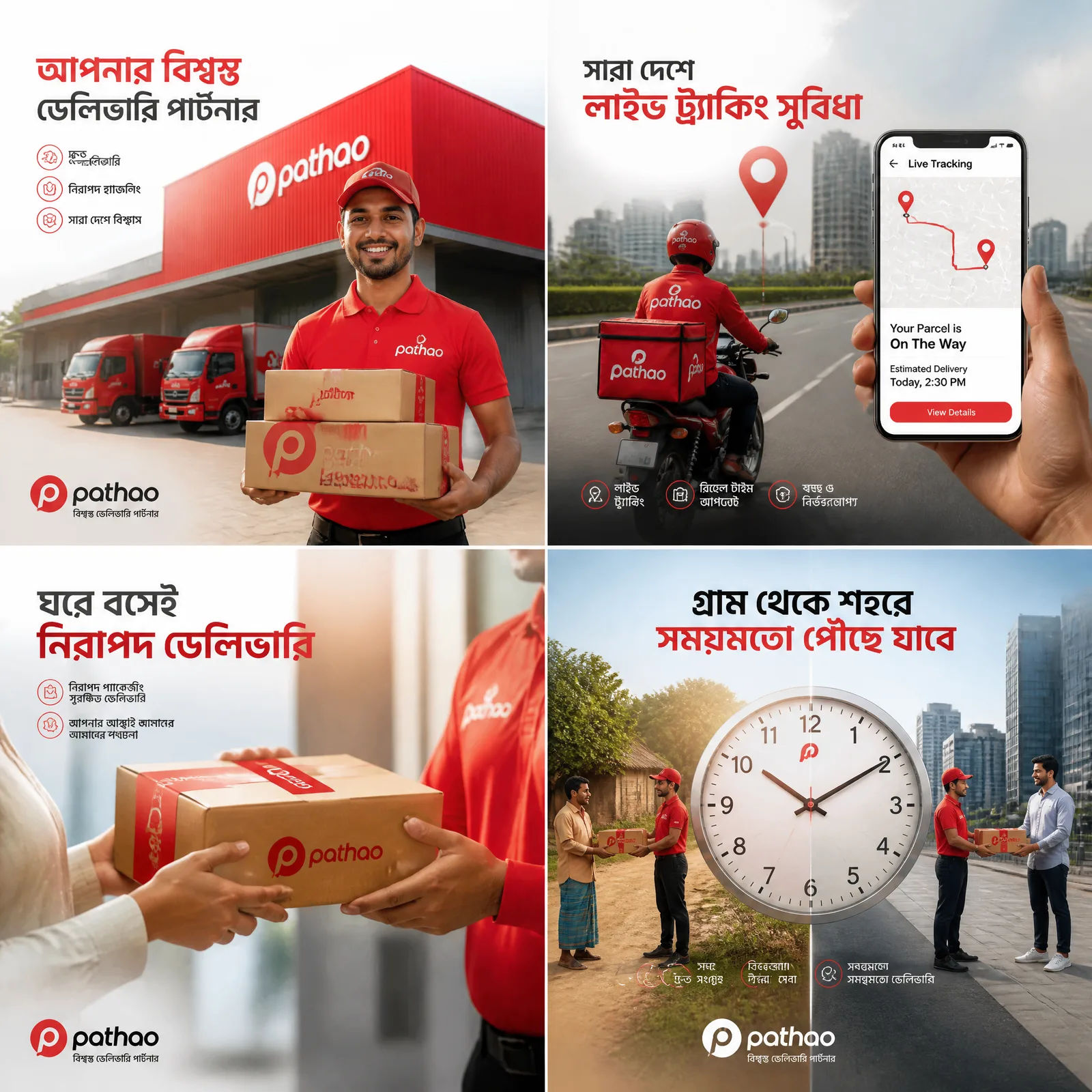 Create a complete premium courier service advertising cam...