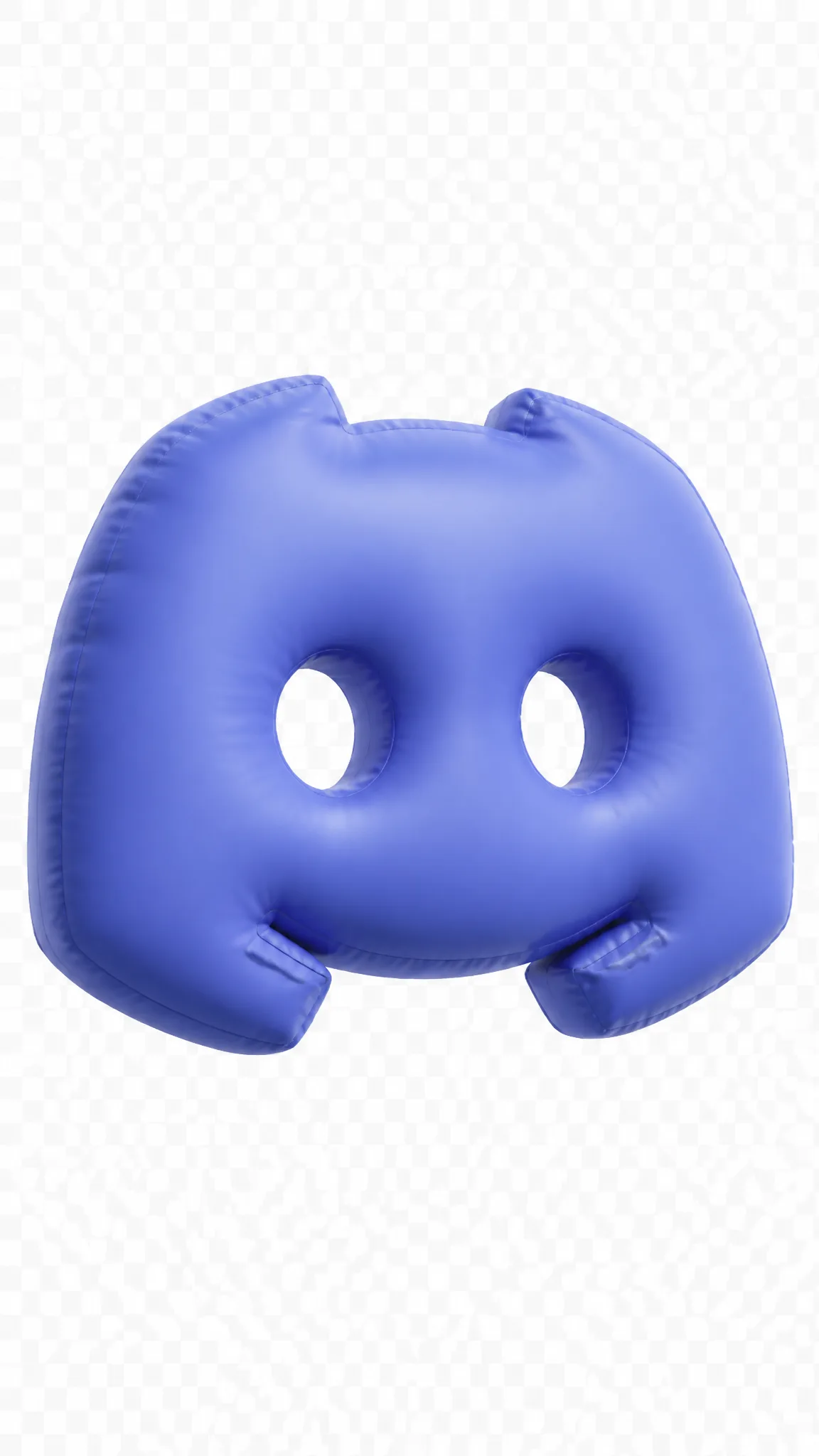 Ultra-realistic 3D inflatable logo of Discord, designed a...