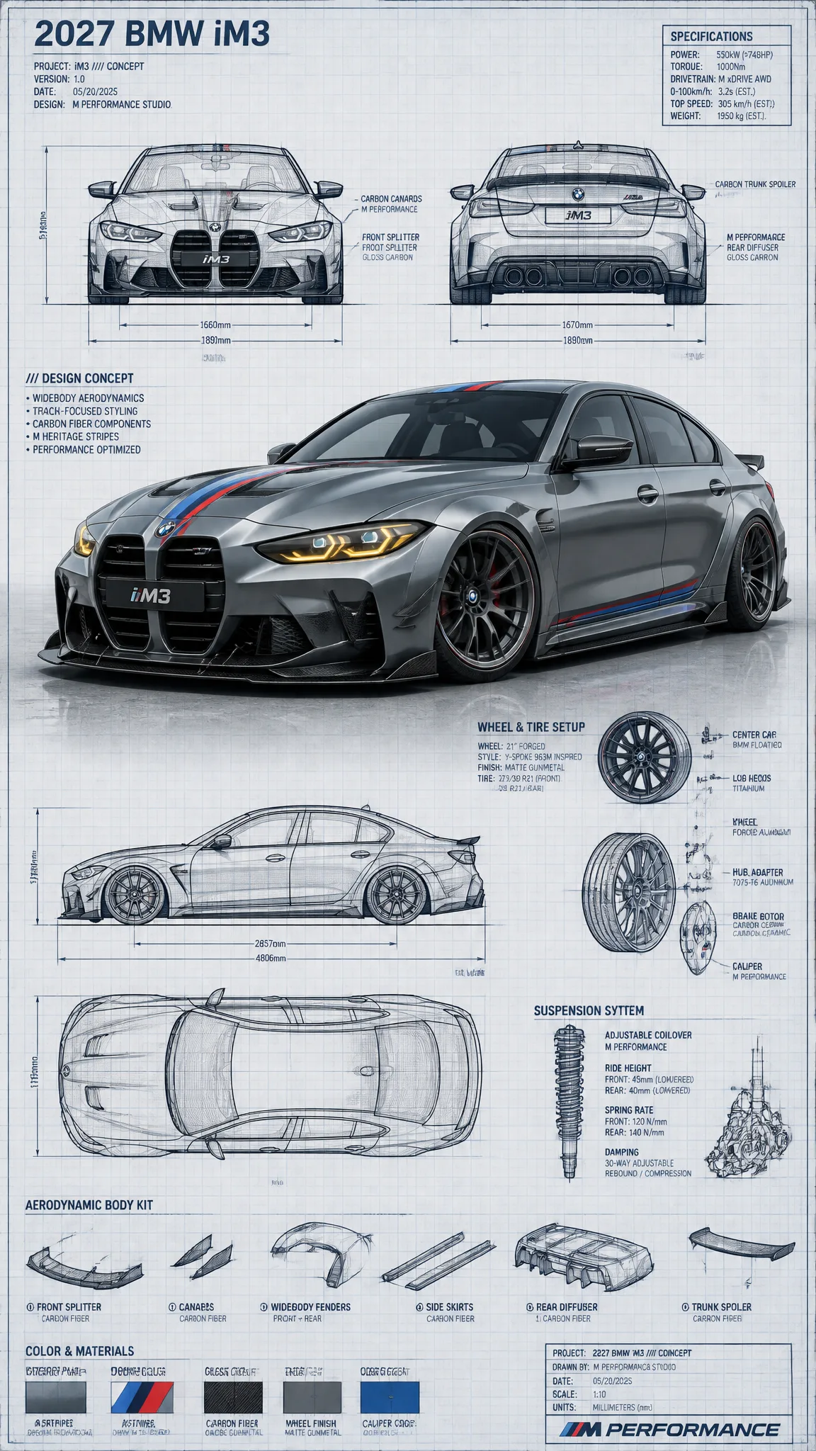 Highly detailed technical blueprint sketch and realistic ...