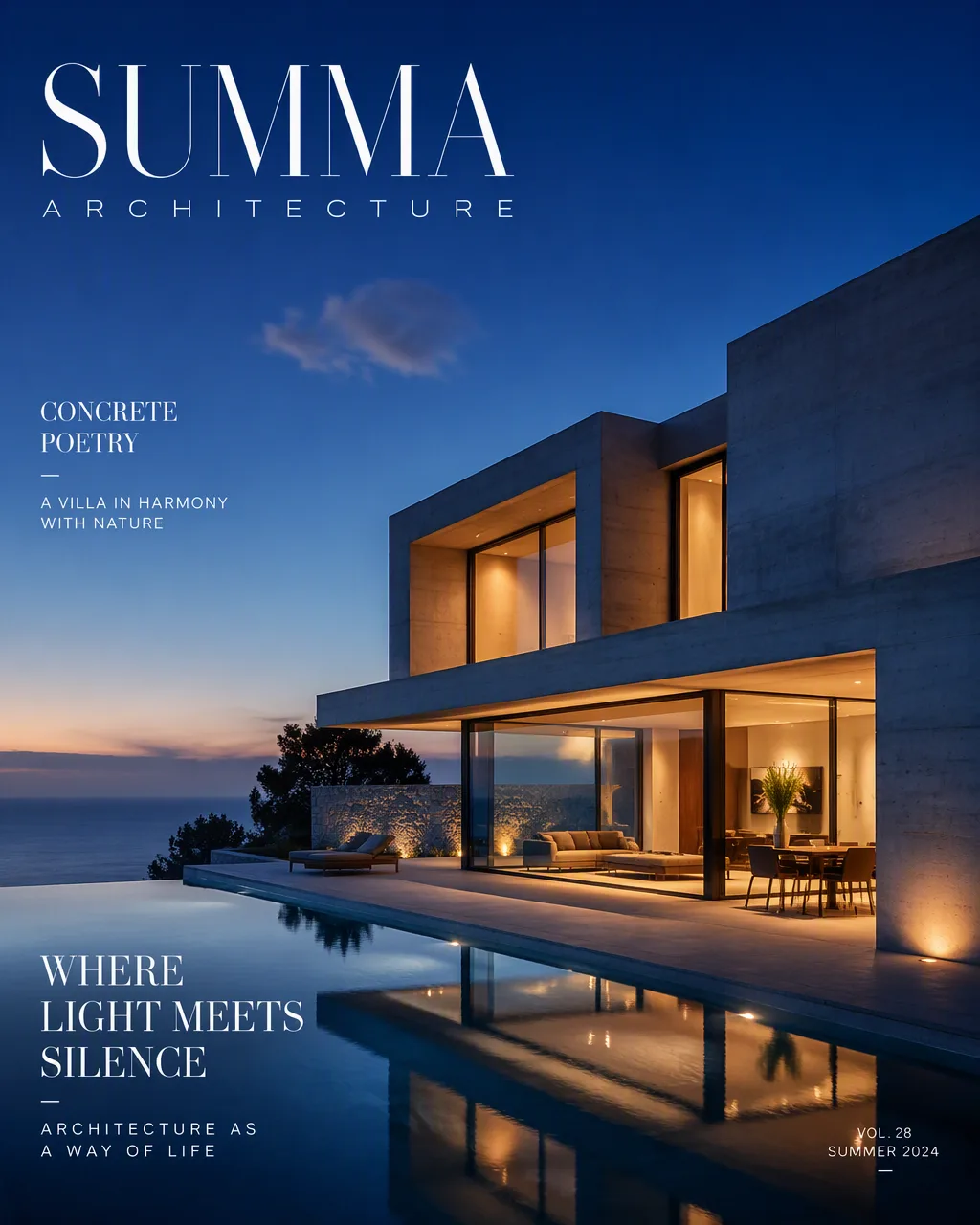 Create a premium architectural photography poster of a mi...