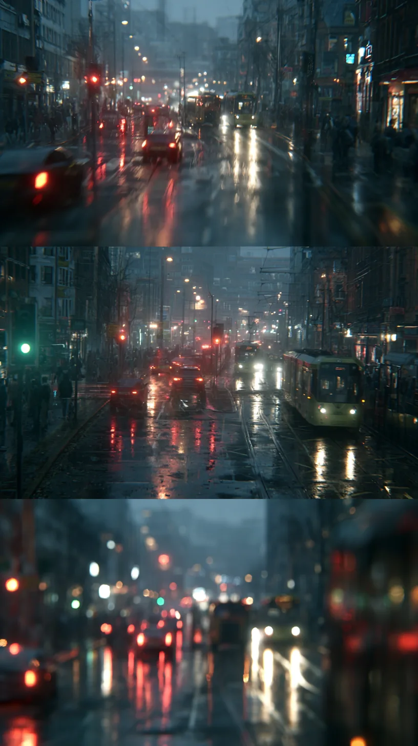 Short vertical video clip of a realistic city suddenly ex...