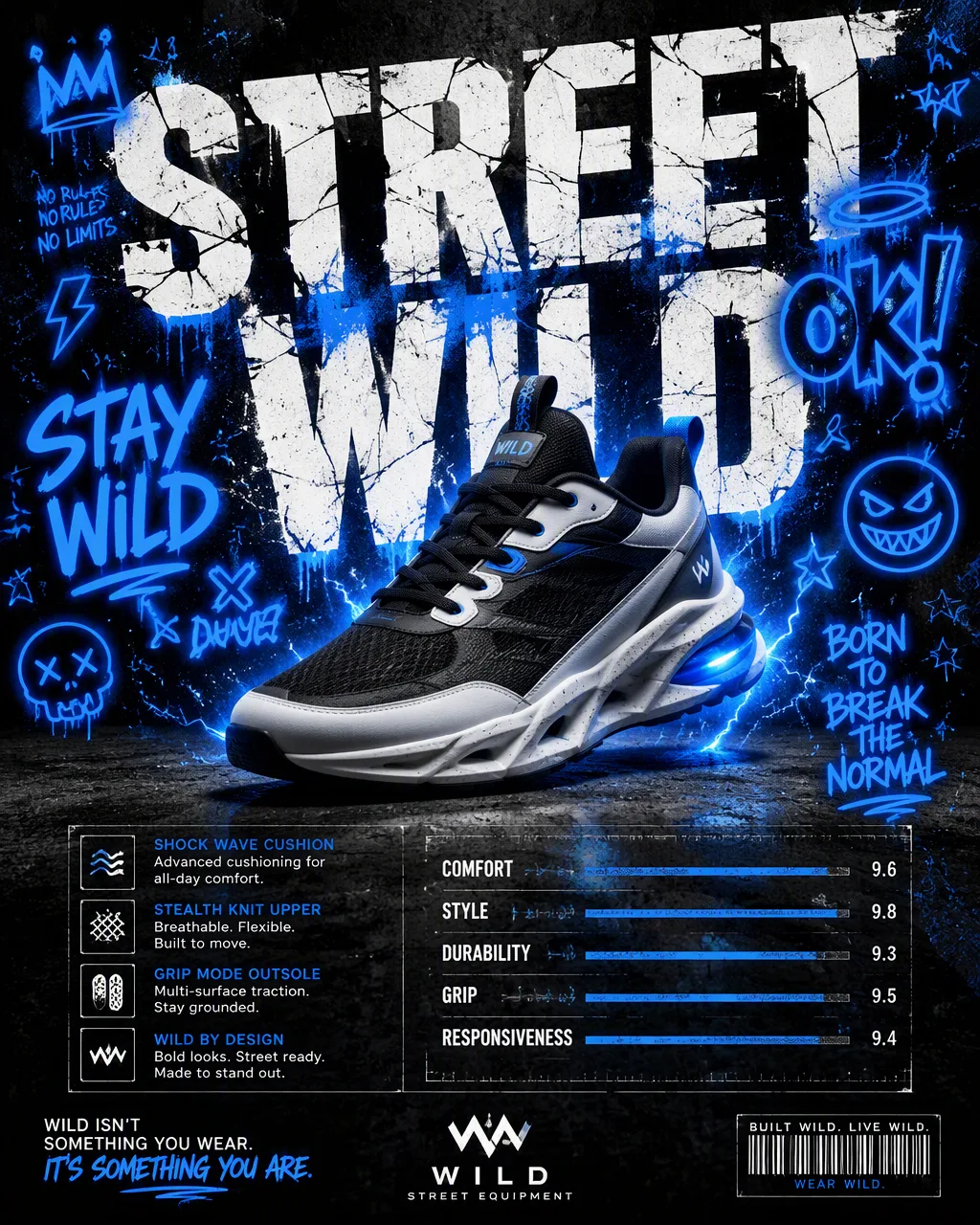 Реклама кроссовок STREET WILD