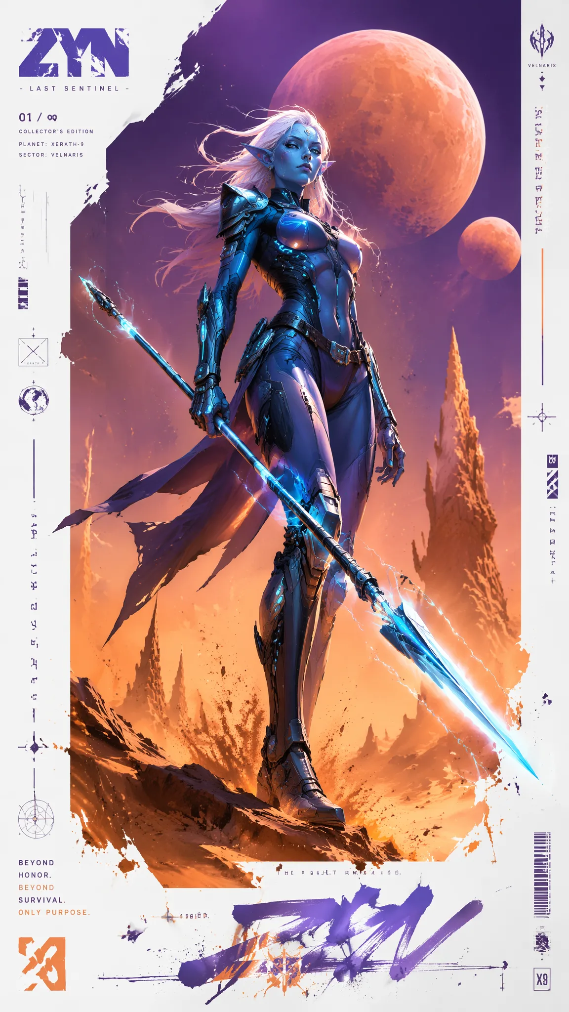 Create a premium collector's edition character poster. Co...