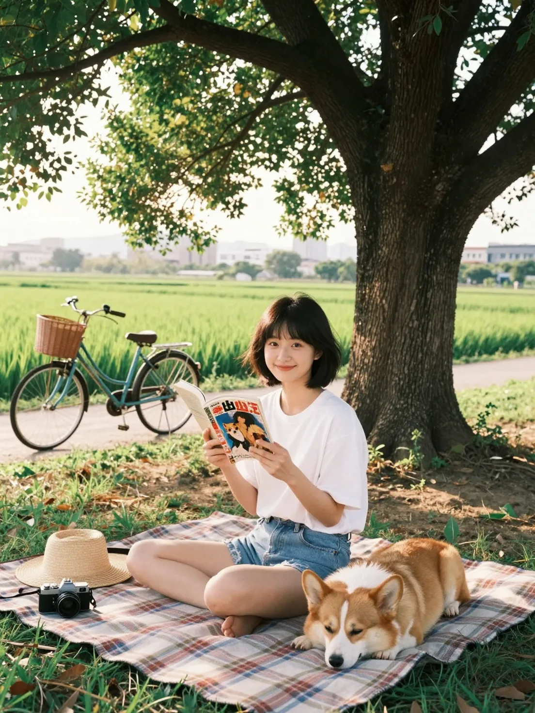 A cinematic 35mm film photography shot of a beautiful 19-...