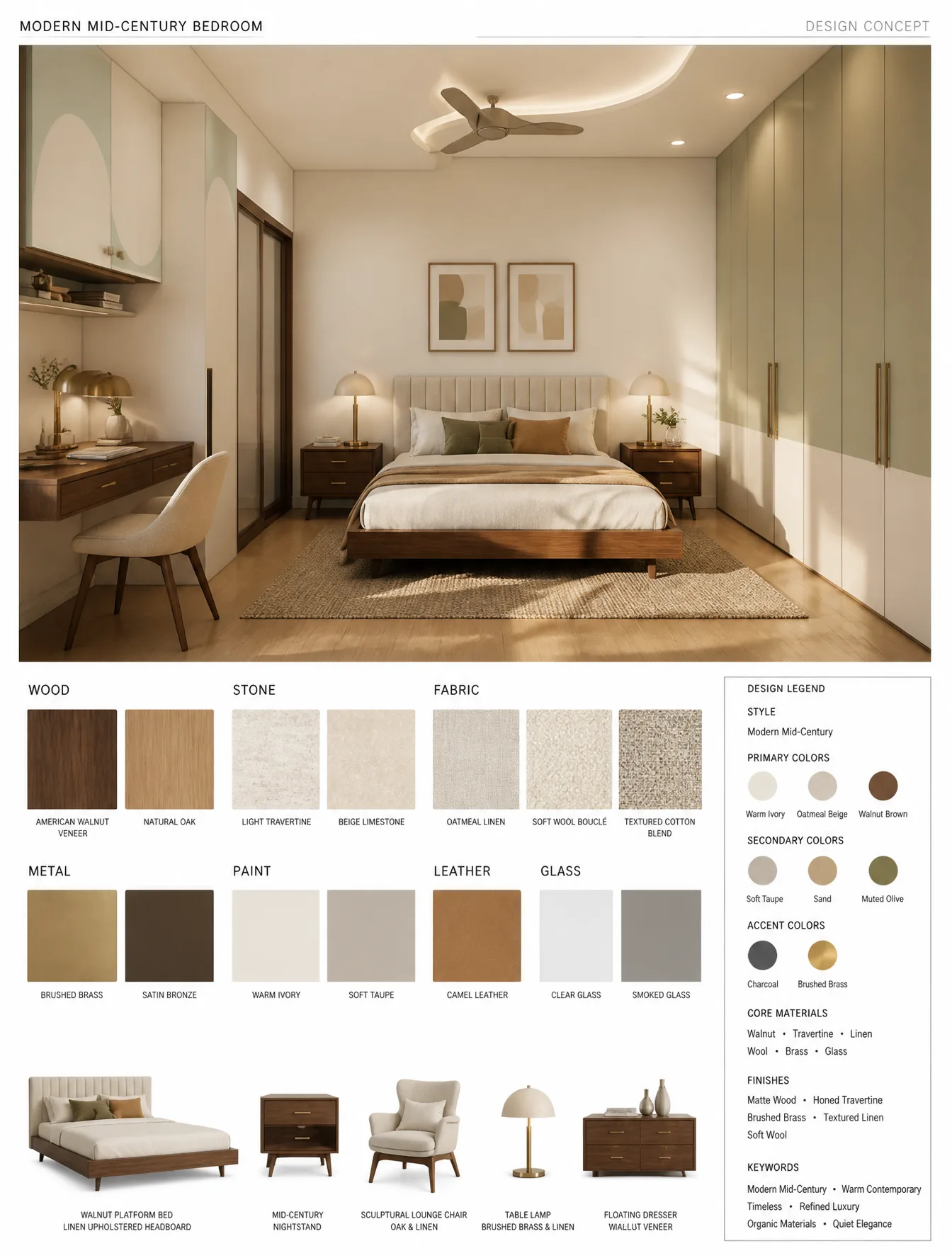 MODERN MID-CENTURY BEDROOM — HIGH-END INTERIOR DESIGN MOO...