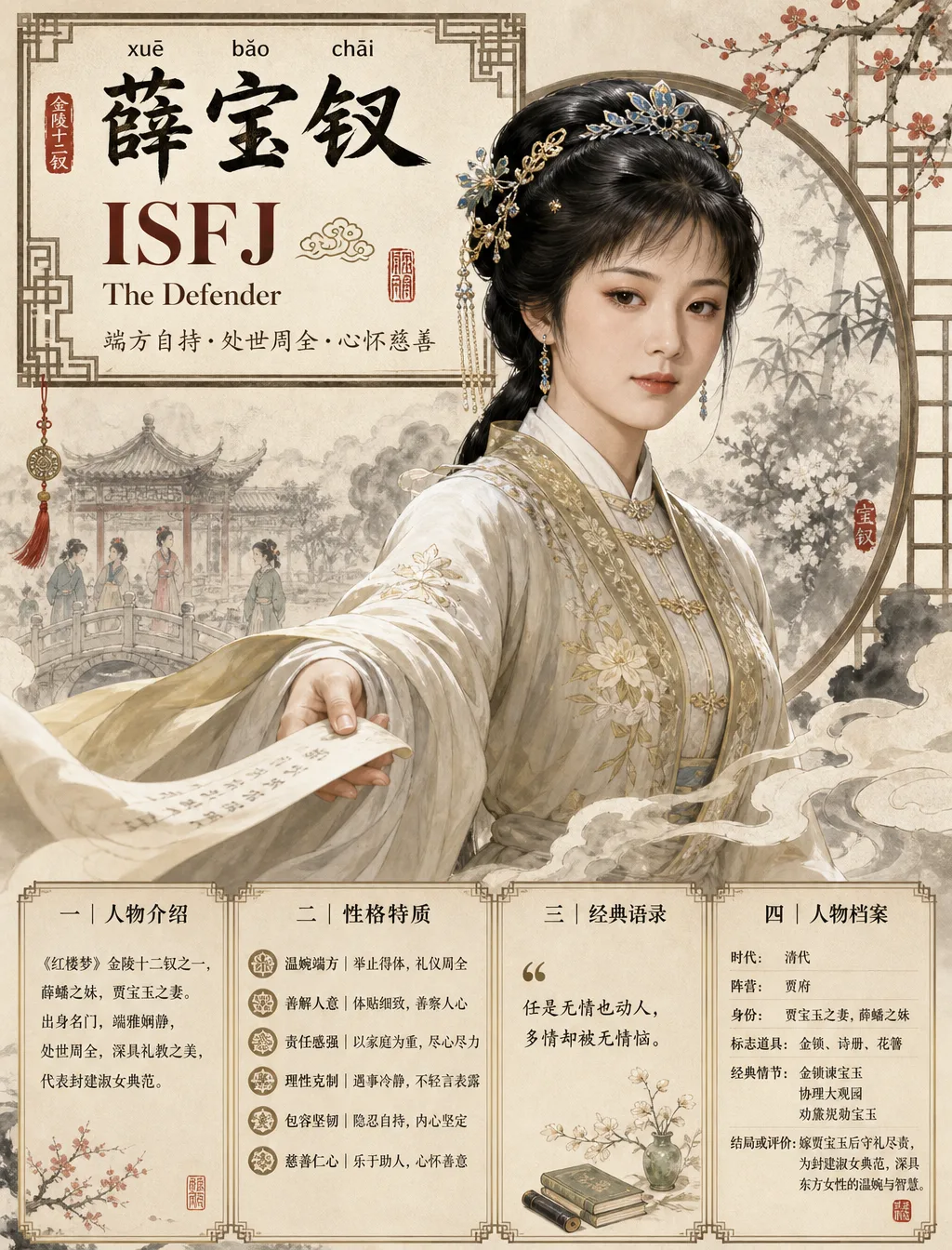 Please generate a [Chinese classical character MBTI high-end national…