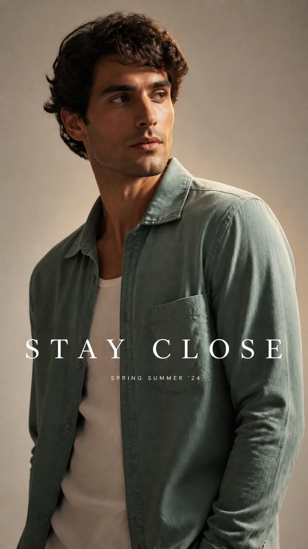 Premium fashion campaign.Main Subject: Male model wearing...
