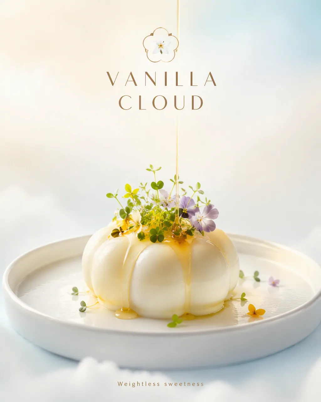 Рекламный постер десерта VANILLA CLOUD