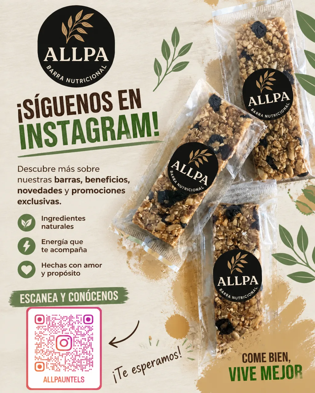 has un anuncio invitando ala gente a visitar nuestro inst...