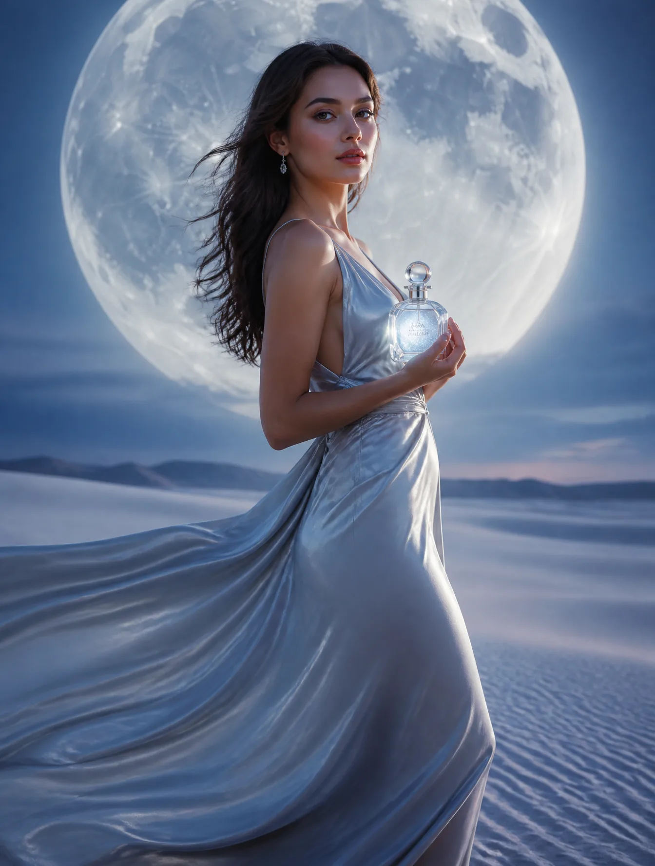 Ultra-realistic luxury fashion campaign photography. A yo...
