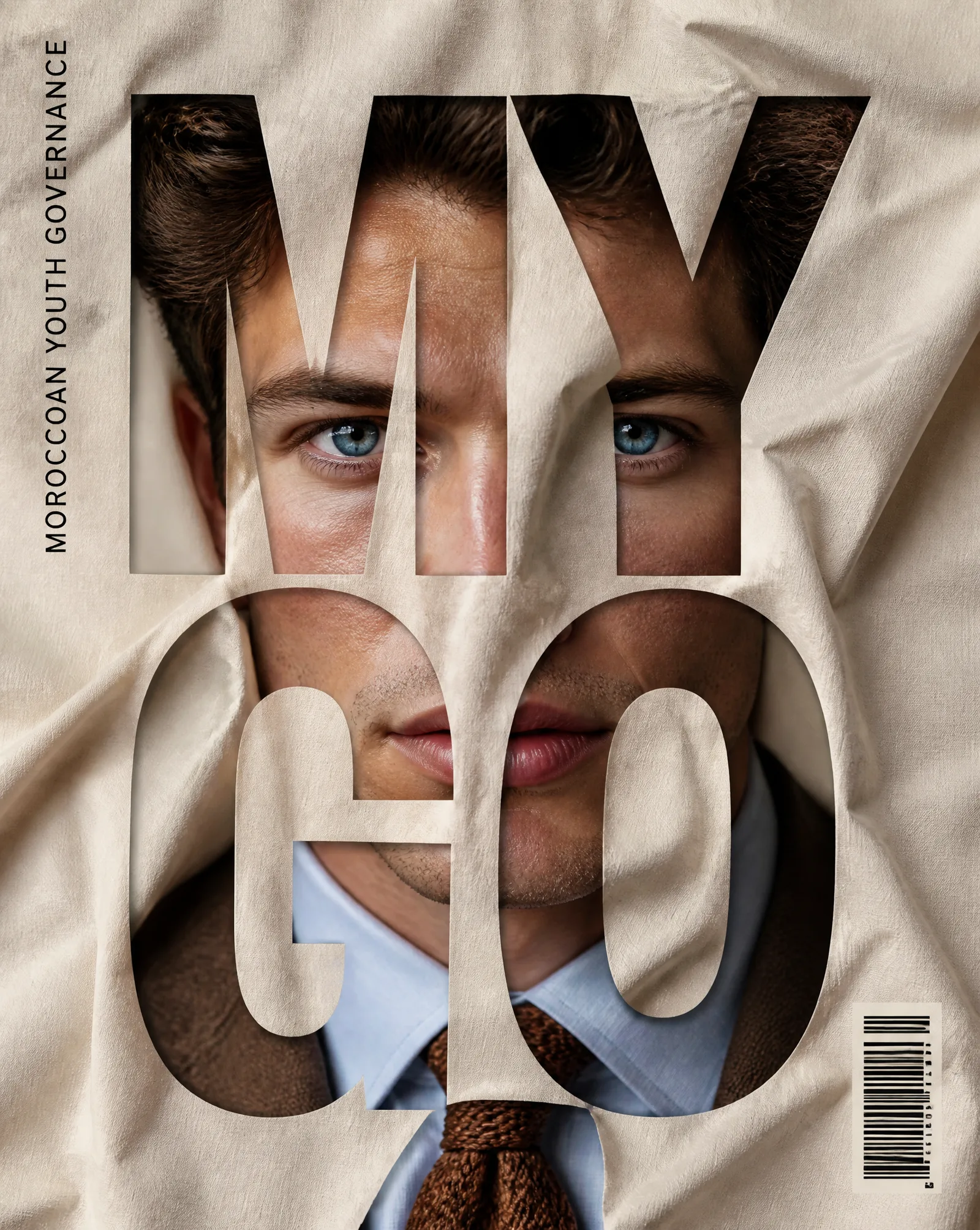 Vertical editorial poster portrait of WHITE MAN with IN ...