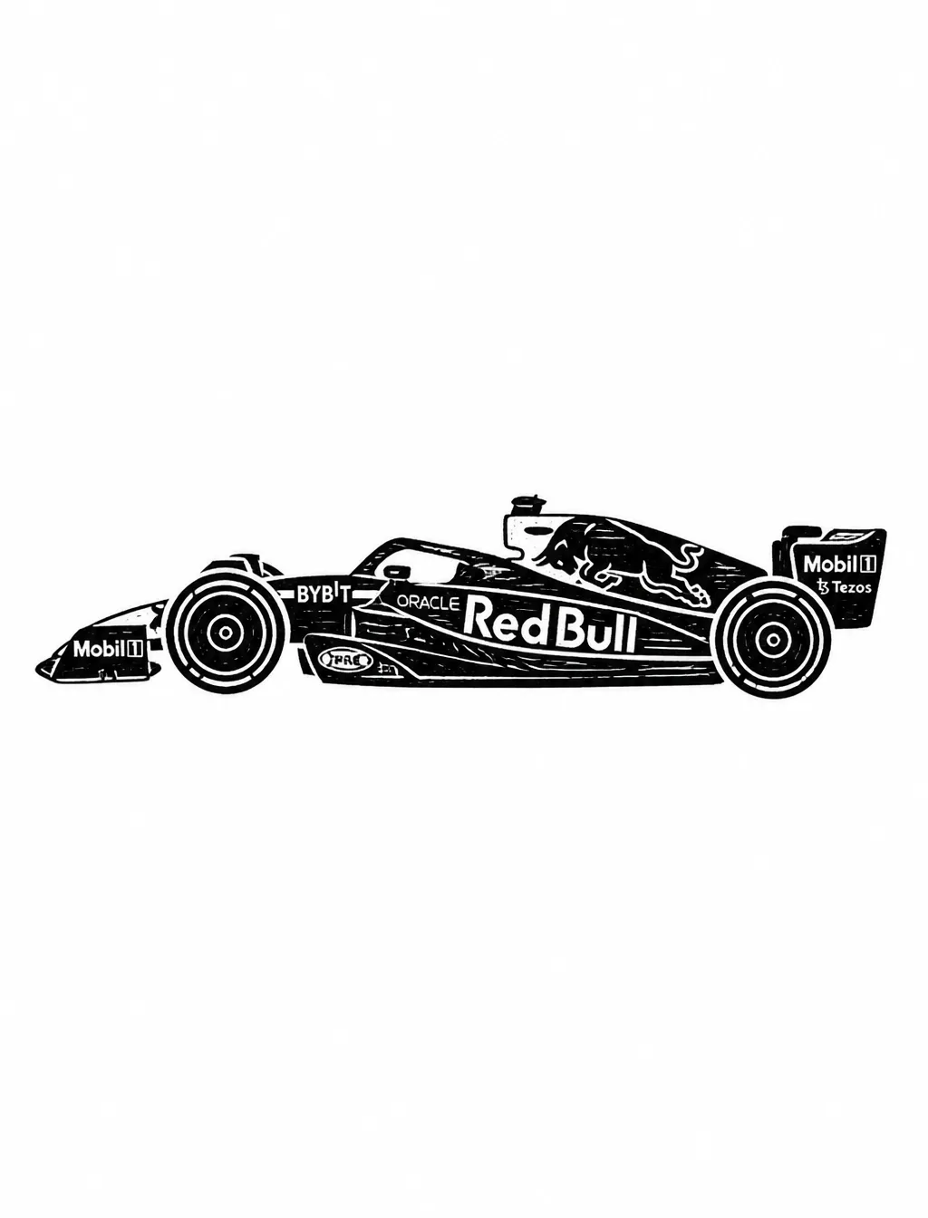 Линогравюра болида Red Bull F1