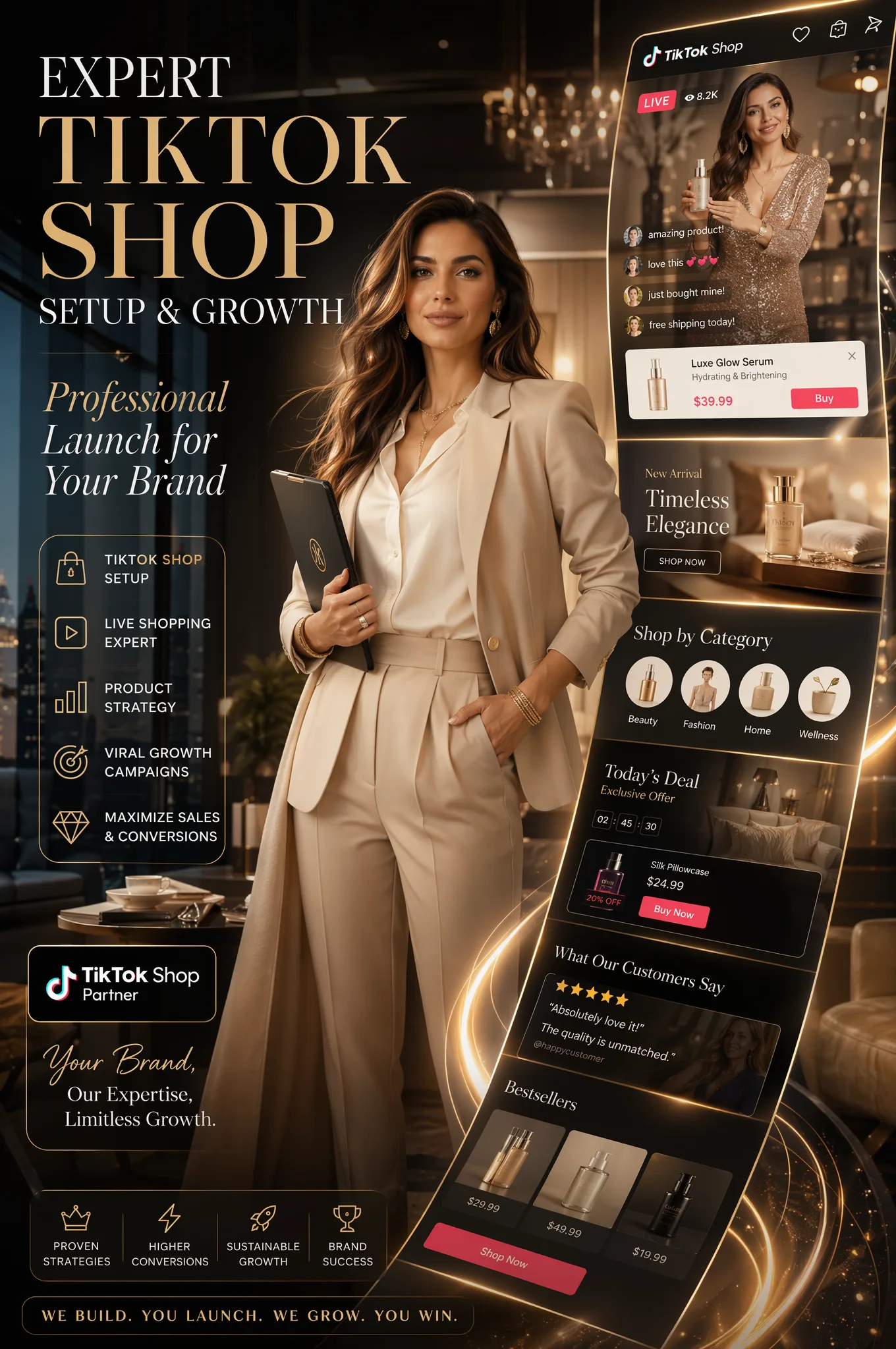 Design a luxurious, detailed masterpiece vertical social ...