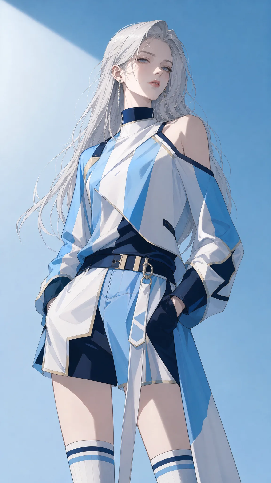 Silver-haired female model with cool temperament Argentina