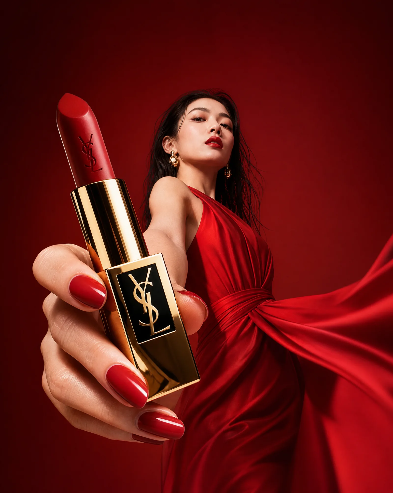 Generate a high-end luxury cosmetics advertising poster