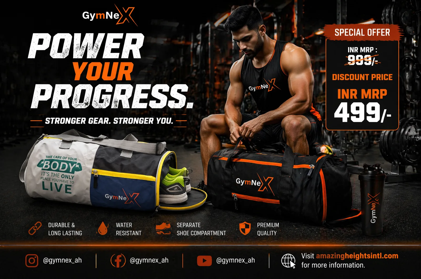 GymNeX - Power Your Progress. Professional gym advertisin...